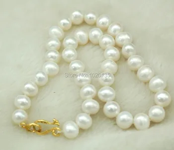 Wow! ferskvandsperle hvid nær runde 11-12mm halskæde engros perler natur