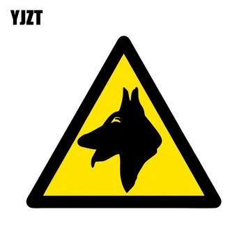 YJZT 12CM*10,5 CM Advarsel Bilen Mærkat Dog Vagt Personlighed Decal PVC 12-0771
