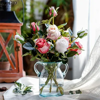 YO CHO Bryllup Steg Kunstige Blomster Flores Efteråret Dekoration Pæon Falske Blomster, Kunstige Planter Hjem Dekoration Tilbehør